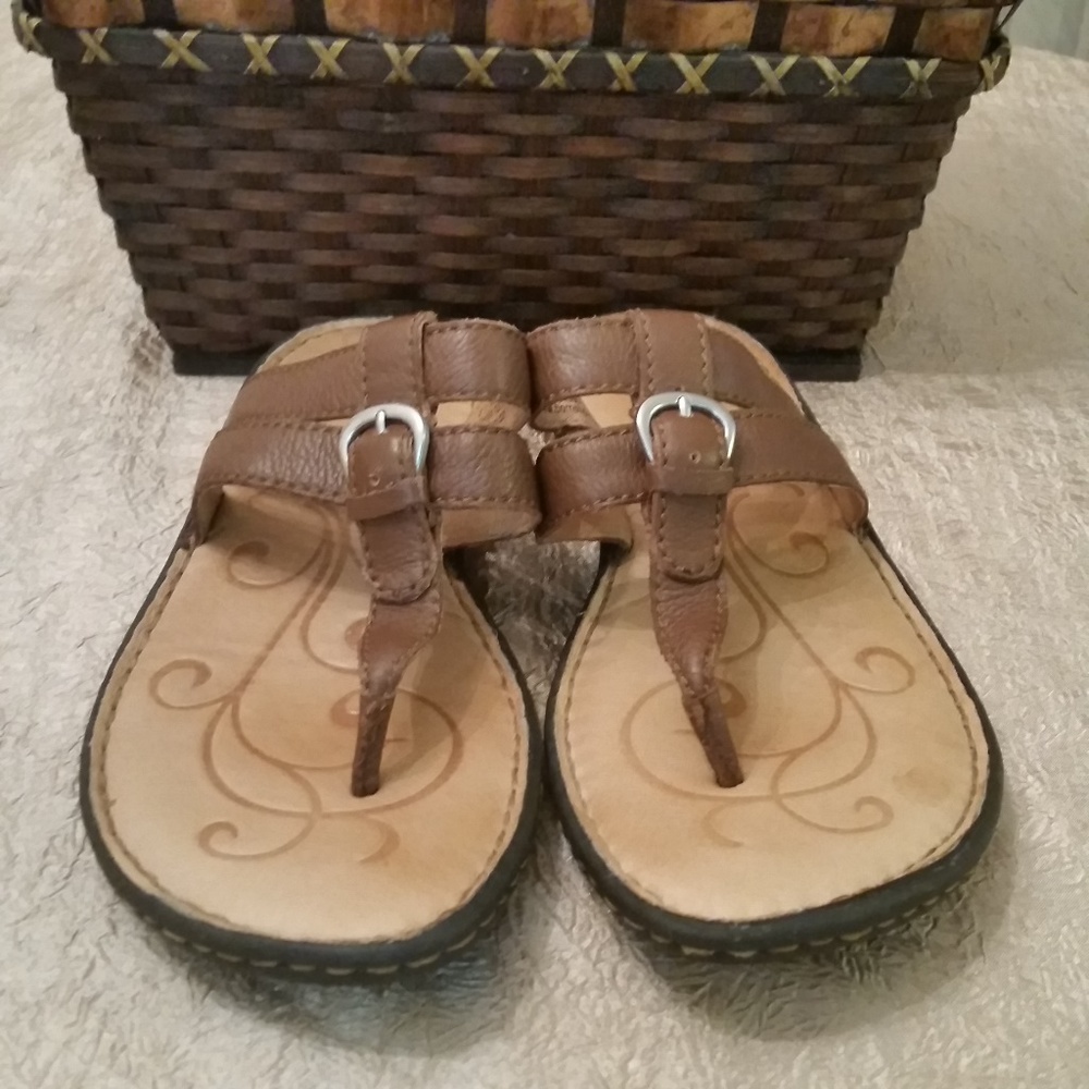 Born Buckle Thong Sandals Brown Size 8/39 - Picture 5 of 6